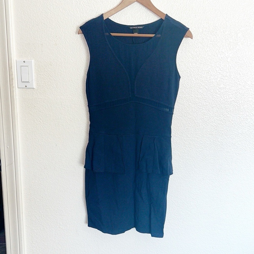 Victoria's Secret Y2K Navy Blue Mini Peplum Mesh Tank Dress